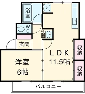 レジデンスカープ請地【3階】の間取り