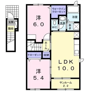 新潟県新潟市北区嘉山【アパート】の間取り