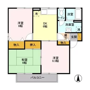 チャコールハイツ AB【2階】の間取り