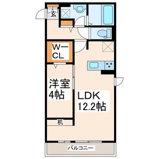 アルバルーチェ黒髪【1階】の間取り