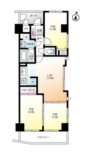 ヴィサージュ湘南平塚【7階】の間取り