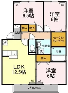 リヴェールA棟【2階】の間取り