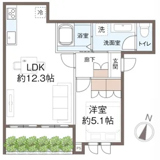 CasaVerdeSenzoku【2階】の間取り