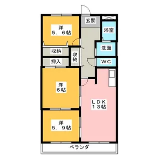OHSADAハイツ上野公園【3階】の間取り