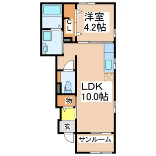 VENEZIA ROSA【1階】の間取り