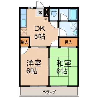 こばやハイツ A【2階】の間取り
