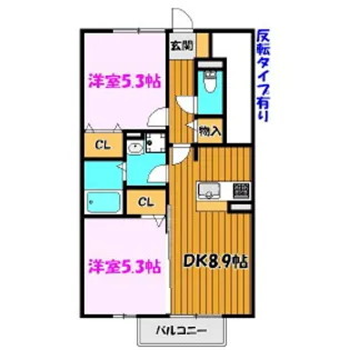 ロイヤルビレッジA【1階】の間取り