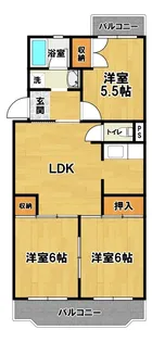 松代パークハイツ【3階】の間取り