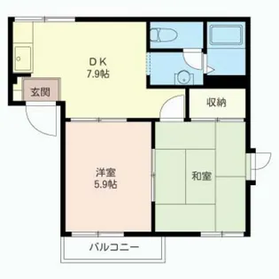 コーポひまわりA【2階】の間取り