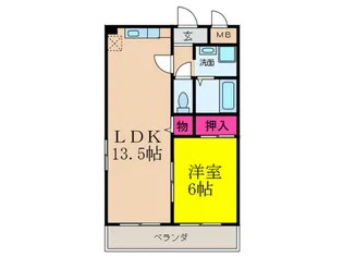 ジュネス西平【2階】の間取り
