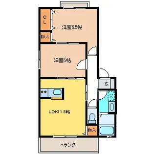 スカイヒルズ【1階】の間取り