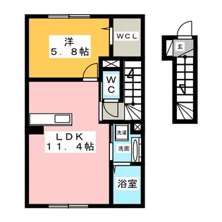 クレア・ド・ルーン B【2階】の間取り