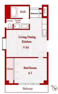フローリッシュ東白楽【6階】の間取り