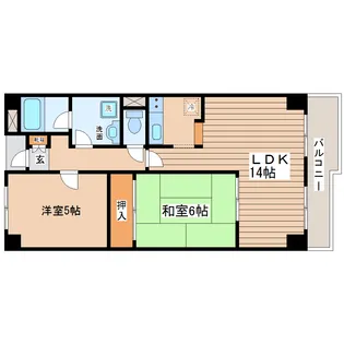 グランパークス八乙女【2階】の間取り