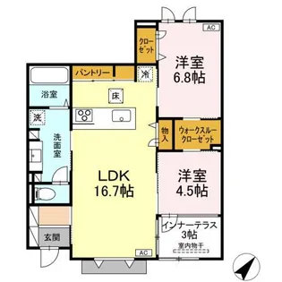 グランソラナ軽井沢【1階】の間取り
