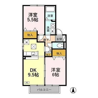 ブロードマインド B【1階】の間取り