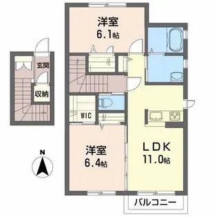 クラヴィエ西中央【2階】の間取り