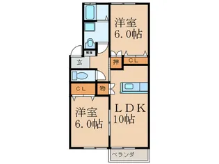 カーザ・フェリーチェ B棟【1階】の間取り