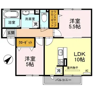 ベルデュール【2階】の間取り