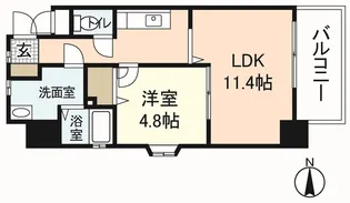 エスポアール庚午【8階】の間取り