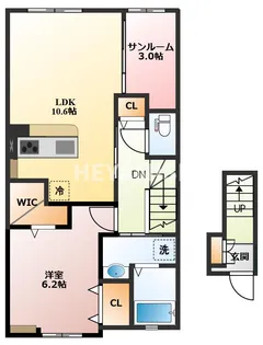 プラシードヒルX【2階】の間取り
