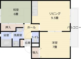 サンビレッジOKUNO C【1階】の間取り