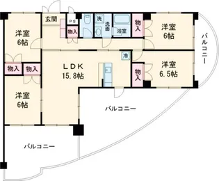 ダイヤヒルズ島瀬【8階】の間取り