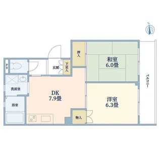 ル・ポール東白楽XI【1階】の間取り