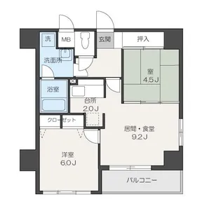 メルクリオけやき通り【9階】の間取り