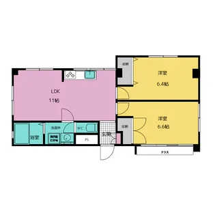 メゾントミモト【1階】の間取り