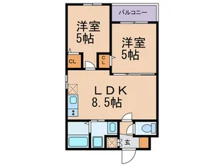 F mirai 昭和町【2階】の間取り