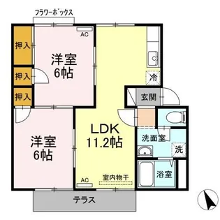 リヴェール目久美 B棟【1階】の間取り