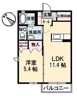 シャーメゾン新地 B棟【1階】の間取り