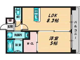 カウニス巽中【3階】の間取り