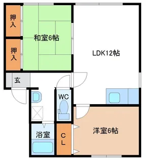 ルーミー高松B棟【1階】の間取り