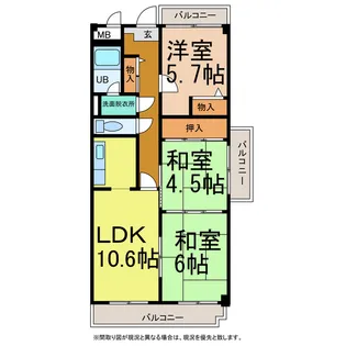 スカール西条【1階】の間取り