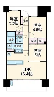 プラウドタワー相模大野【6階】の間取り