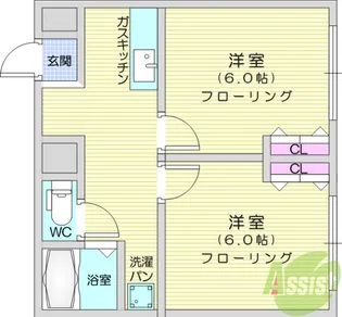 ジュネス向山【3階】の間取り