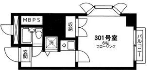 ニューパレス 手割引 7月末退去 室内洗濯機置場 駐輪相談 角部屋【3階】の間取り