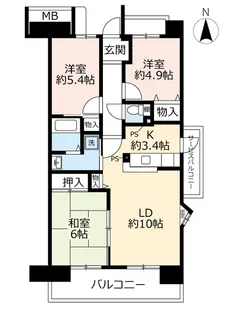 URコンフォール城山【3階】の間取り
