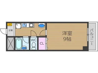 ステュディオリヴァージュ【9階】の間取り