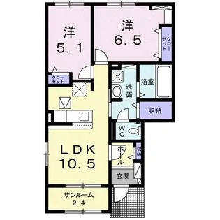 メゾンプルミエ2【1階】の間取り