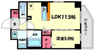 ルアナ北梅田【4階】の間取り