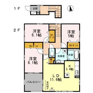 プレジール美沢 F【2階】の間取り