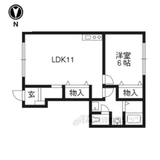 ルネ紫野【1階】の間取り