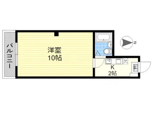 サンハイツ鶴崎【10階】の間取り