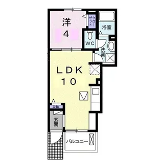 メゾンIL四倉【1階】の間取り