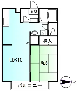 第2栗田コーポ【1階】の間取り