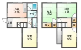 広島県福山市新涯町3【一戸建】の間取り