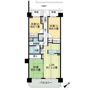 ライオンズマンション泉中央第2【4階】の間取り
